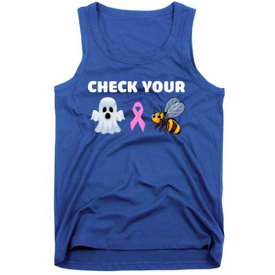 Check Your Boo Bees Funny Breast Cancer Awareness Halloween Gift Tank Top