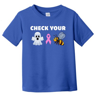 Check Your Boo Bees Funny Breast Cancer Awareness Halloween Gift Toddler T-Shirt