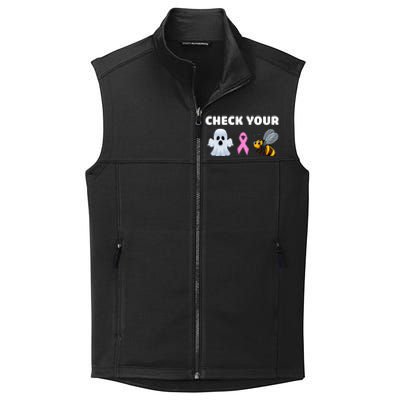 Check Your Boo Bees Funny Breast Cancer Awareness Halloween Gift Collective Smooth Fleece Vest