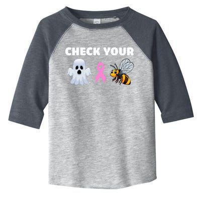 Check Your Boo Bees Funny Breast Cancer Awareness Halloween Gift Toddler Fine Jersey T-Shirt