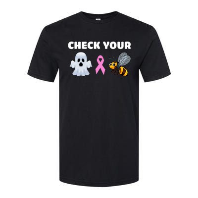 Check Your Boo Bees Funny Breast Cancer Awareness Halloween Gift Softstyle CVC T-Shirt