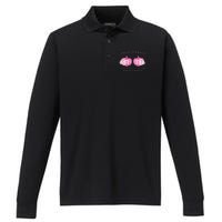 Check Your Boobs Mine Tried To Kill Me Breast Cancer Pumpkin Performance Long Sleeve Polo