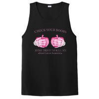 Check Your Boobs Mine Tried To Kill Me Breast Cancer Pumpkin PosiCharge Competitor Tank