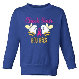 Check Your Boo Bees Breast Cancer Squad Tribe Funny Gift Toddler Sweatshirt