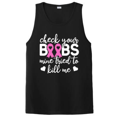 Check Your Boobies Breast Cancer Awareness Fight Cancer Gift PosiCharge Competitor Tank