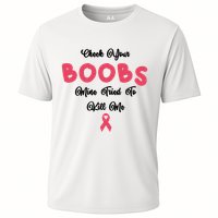 Check Your Boobs Mine Tried To Kill Me Breast Cancer Cooling Performance Crew T-Shirt