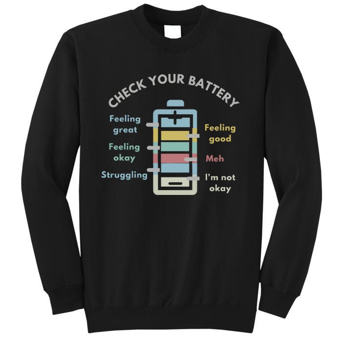 Check Your Battery Funny Therapist Sweatshirt