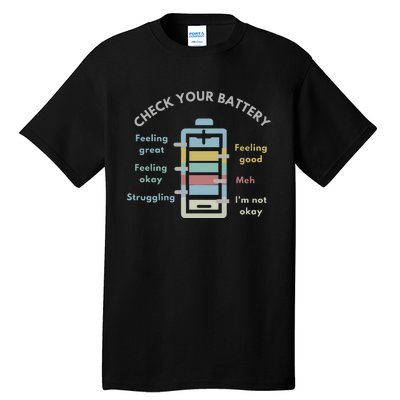 Check Your Battery Funny Therapist Tall T-Shirt