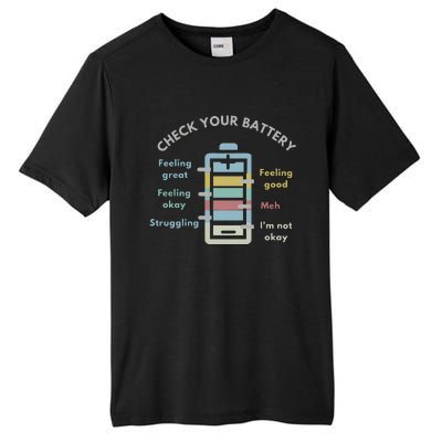 Check Your Battery Funny Therapist Tall Fusion ChromaSoft Performance T-Shirt