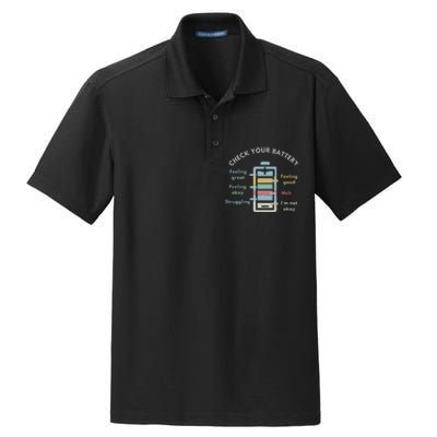 Check Your Battery Funny Therapist Dry Zone Grid Polo