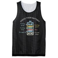 Check Your Battery Funny Therapist Mesh Reversible Basketball Jersey Tank