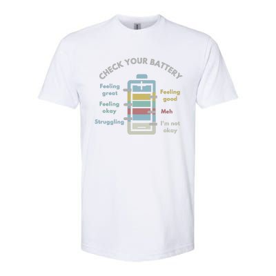 Check Your Battery Funny Therapist Softstyle CVC T-Shirt