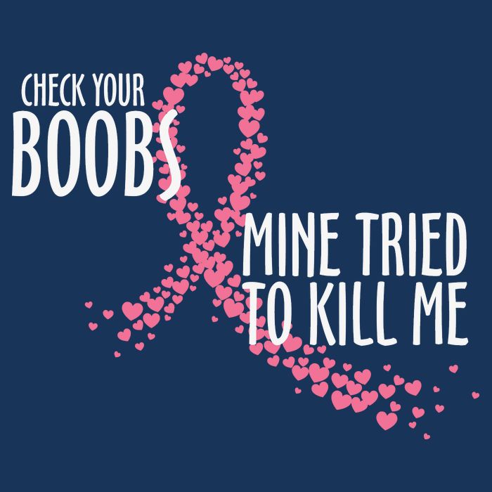 Check Your Boobs Mine Tried To Kill Me Pink Ribbon Heart Breast Cancer 16 in Basic Backpack