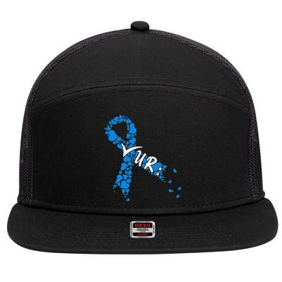 Check Your Colon Colorectal Cancer Awareness 7 Panel Mesh Trucker Snapback Hat