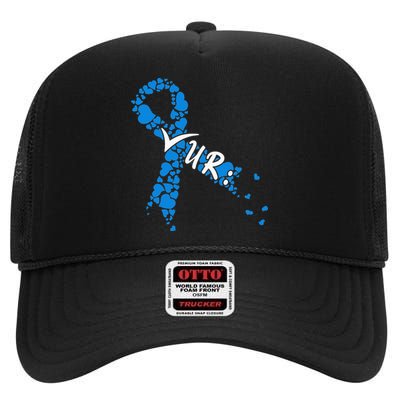 Check Your Colon Colorectal Cancer Awareness High Crown Mesh Back Trucker Hat