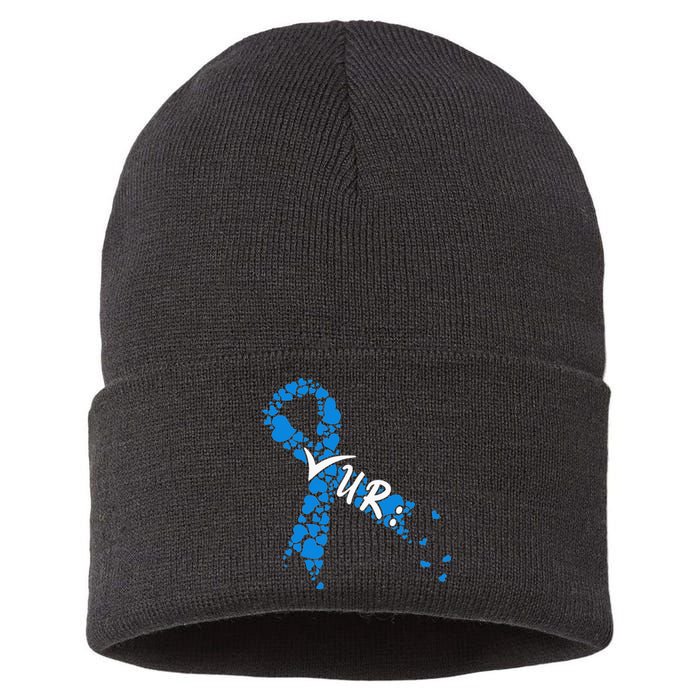 Check Your Colon Colorectal Cancer Awareness Sustainable Knit Beanie