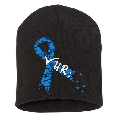 Check Your Colon Colorectal Cancer Awareness Short Acrylic Beanie