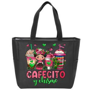 Cafecito Y Chisme Funny Spanish Mexican Coffee Lover Zip Tote Bag