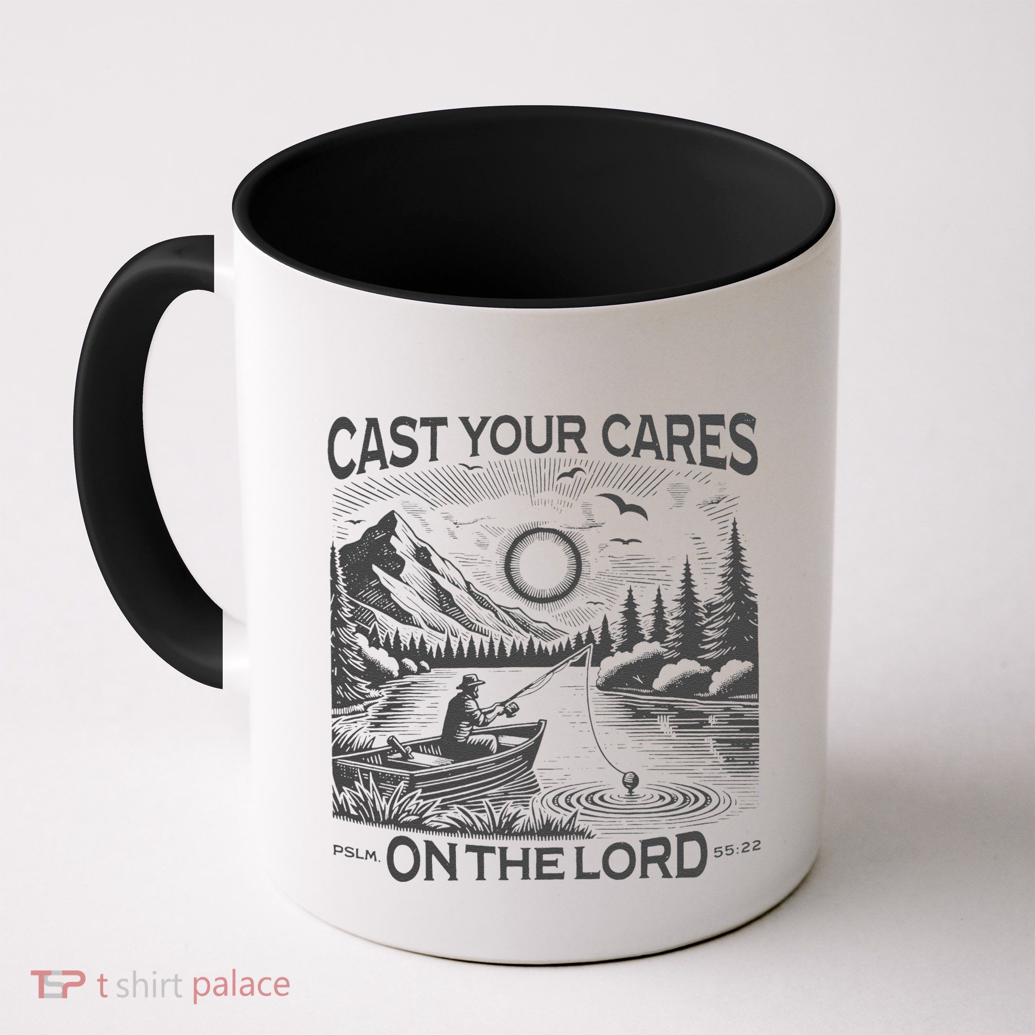 Cast Your Cares On The Lord Man Christian Fishing Fisherman Mug