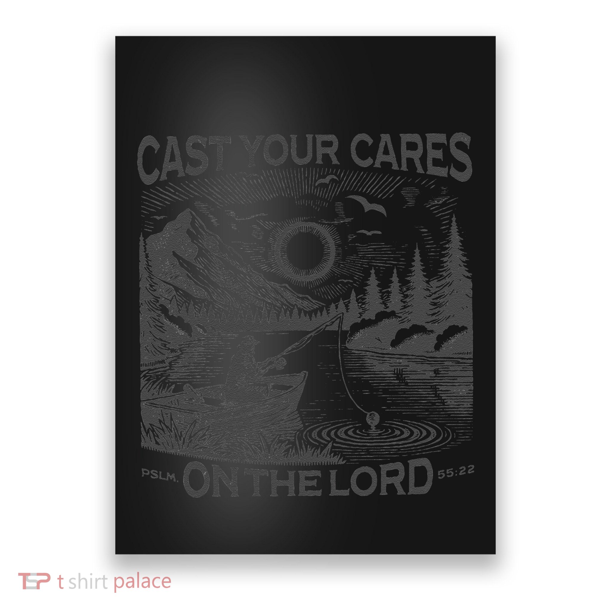 Cast Your Cares On The Lord Man Christian Fishing Fisherman Poster