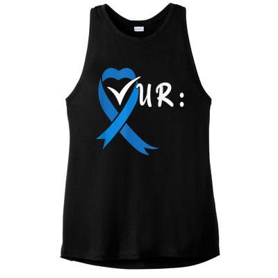 Check Your Colon Colorectal Cancer Awareness Ladies PosiCharge Tri-Blend Wicking Tank