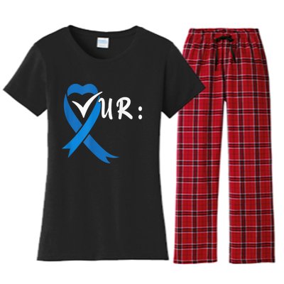 Check Your Colon Colorectal Cancer Awareness Women's Flannel Pajama Set