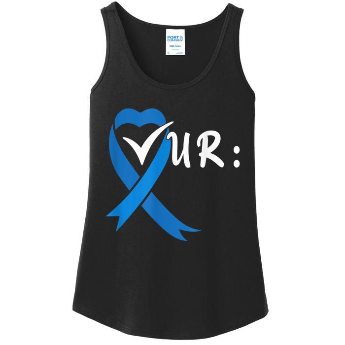 Check Your Colon Colorectal Cancer Awareness Ladies Essential Tank