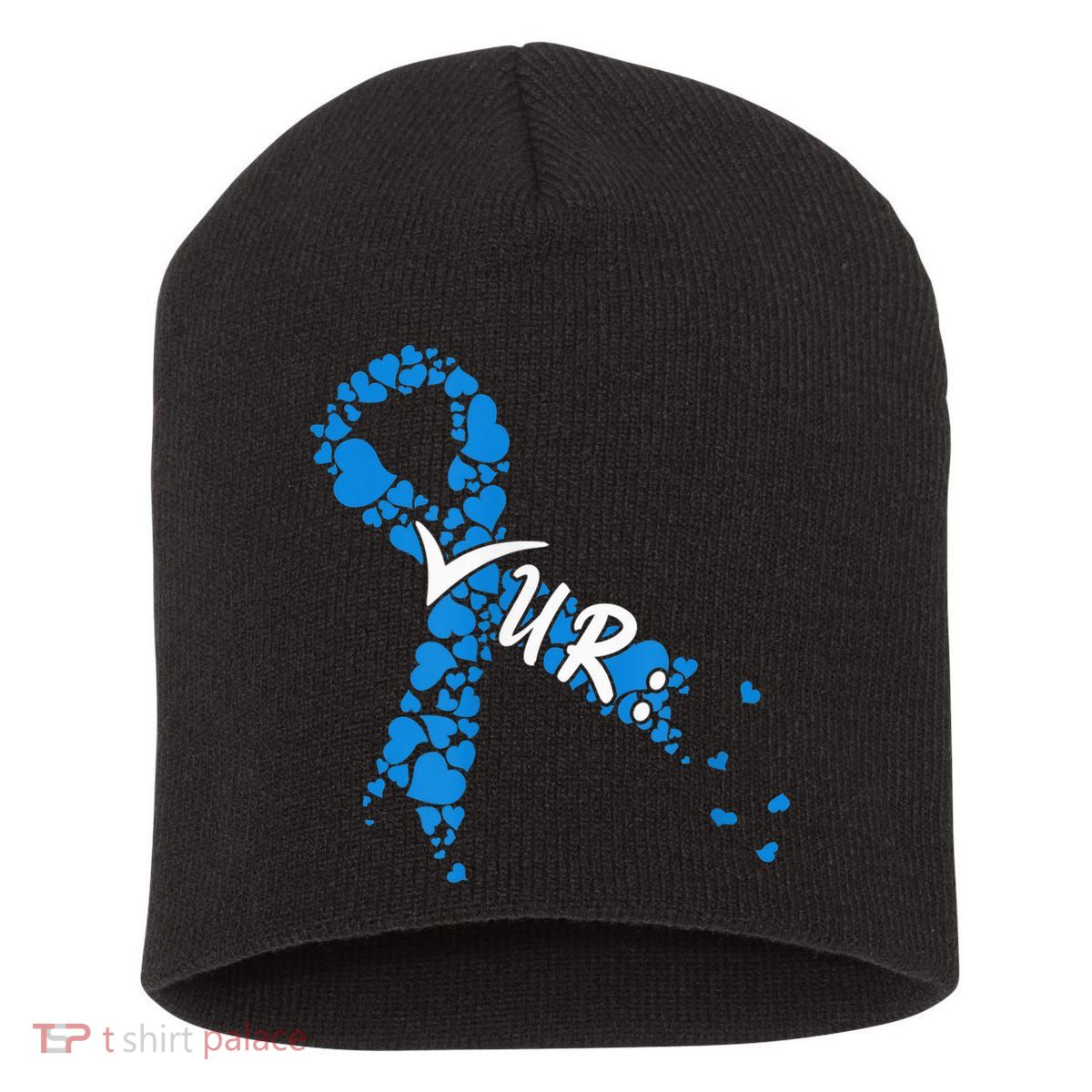 Check Your Colon Colorectal Cancer Awareness Short Acrylic Beanie