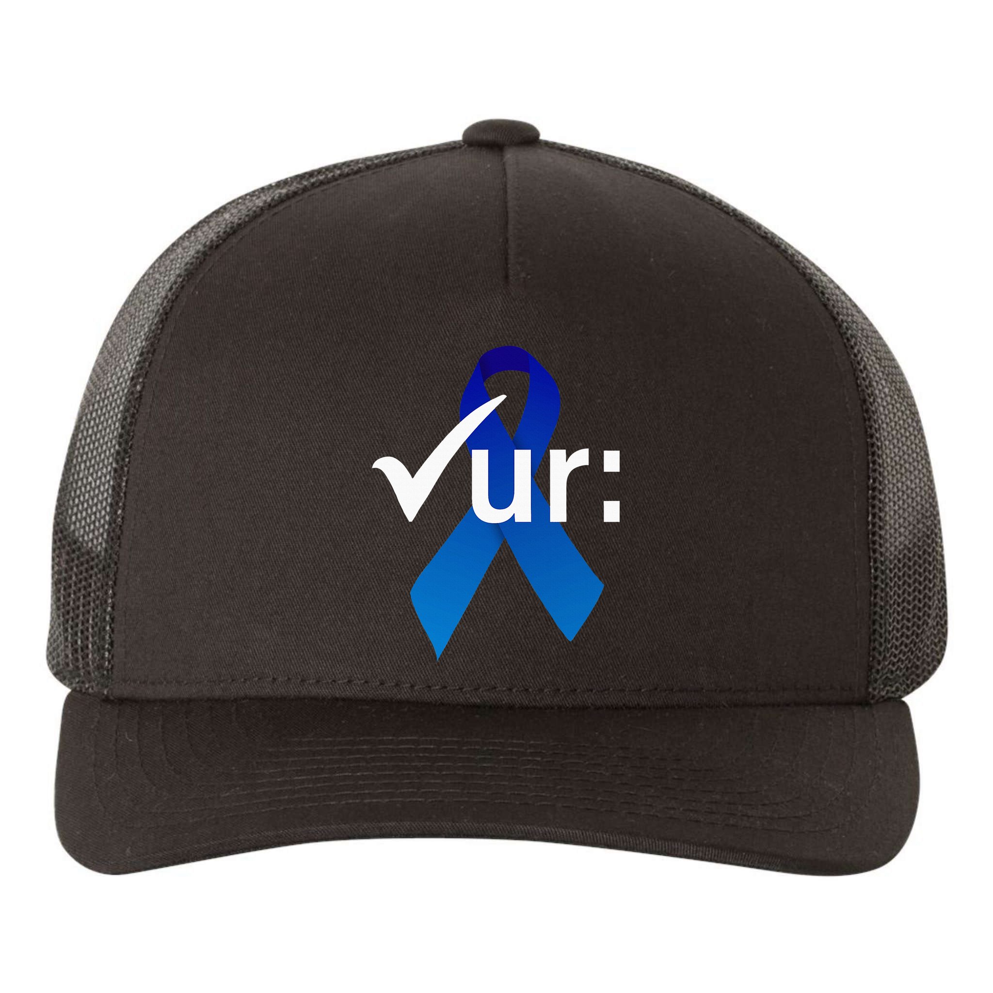 Check Your Colon Colorectal Cancer Awareness Blue Ribbon Yupoong Adult 5-Panel Trucker Hat