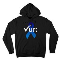 Check Your Colon Colorectal Cancer Awareness Blue Ribbon Hoodie