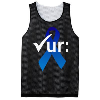 Check Your Colon Colorectal Cancer Awareness Blue Ribbon Mesh Reversible Basketball Jersey Tank