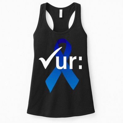 Check Your Colon Colorectal Cancer Awareness Blue Ribbon Womens Tank Top