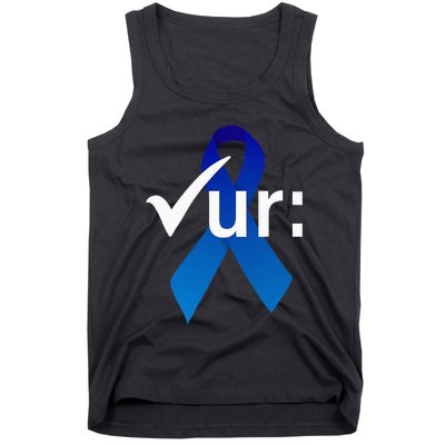 Check Your Colon Colorectal Cancer Awareness Blue Ribbon Tank Top