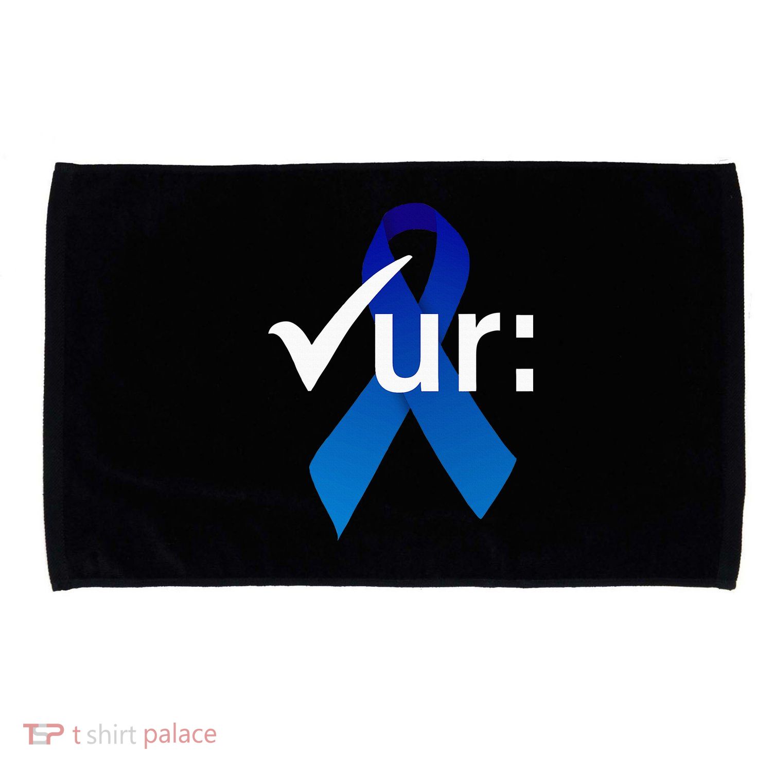 Check Your Colon Colorectal Cancer Awareness Blue Ribbon Microfiber Hand Towel