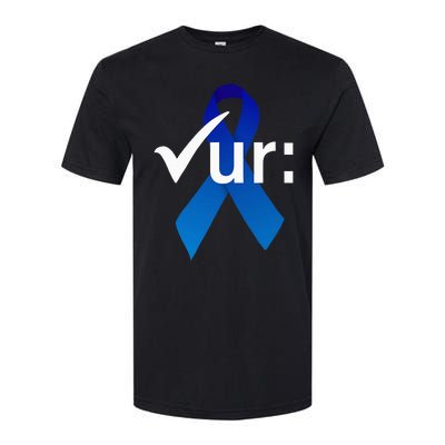 Check Your Colon Colorectal Cancer Awareness Blue Ribbon Softstyle CVC T-Shirt