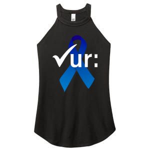 Check Your Colon Colorectal Cancer Awareness Blue Ribbon Women’s Perfect Tri Rocker Tank