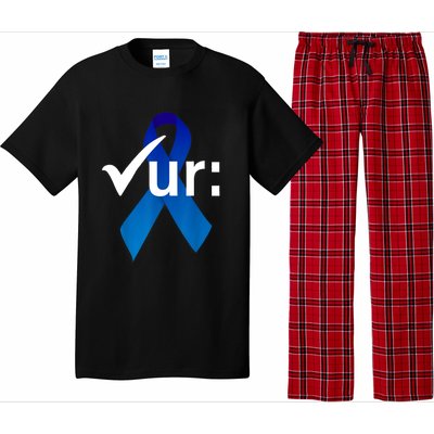 Check Your Colon Colorectal Cancer Awareness Blue Ribbon Pajama Set