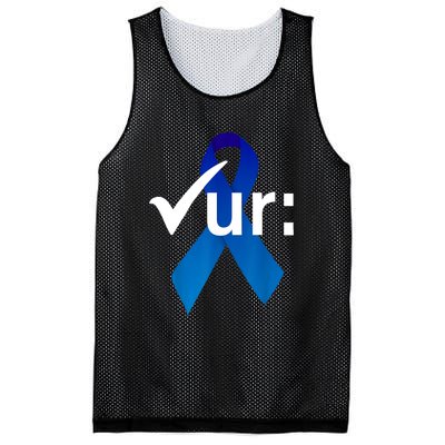 Check Your Colon Colorectal Cancer Awareness Blue Ribbon Mesh Reversible Basketball Jersey Tank