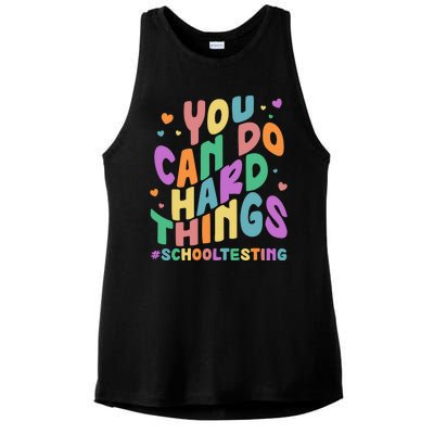 Cute You Can Do Hard Things #School Testing Ladies PosiCharge Tri-Blend Wicking Tank