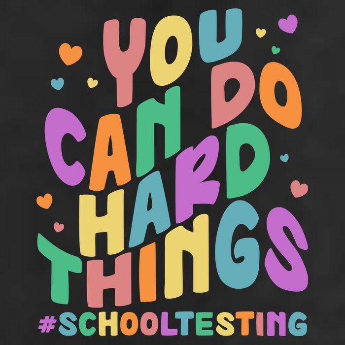 Cute You Can Do Hard Things #School Testing 7 Panel Mesh Trucker Snapback Hat