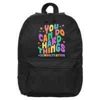 Cute You Can Do Hard Things #School Testing 16 in Basic Backpack