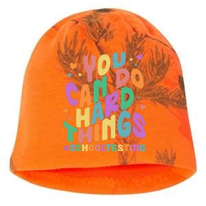 Cute You Can Do Hard Things #School Testing Kati - Camo Knit Beanie