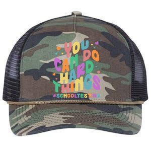 Cute You Can Do Hard Things #School Testing Retro Rope Trucker Hat Cap