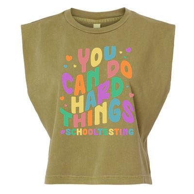 Cute You Can Do Hard Things #School Testing Garment-Dyed Women's Muscle Tee
