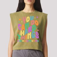 Cute You Can Do Hard Things #School Testing Garment-Dyed Women's Muscle Tee