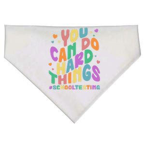 Cute You Can Do Hard Things #School Testing USA-Made Doggie Bandana