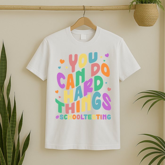 Cute You Can Do Hard Things #School Testing T-Shirt