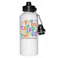 Cute You Can Do Hard Things #School Testing Aluminum Water Bottle