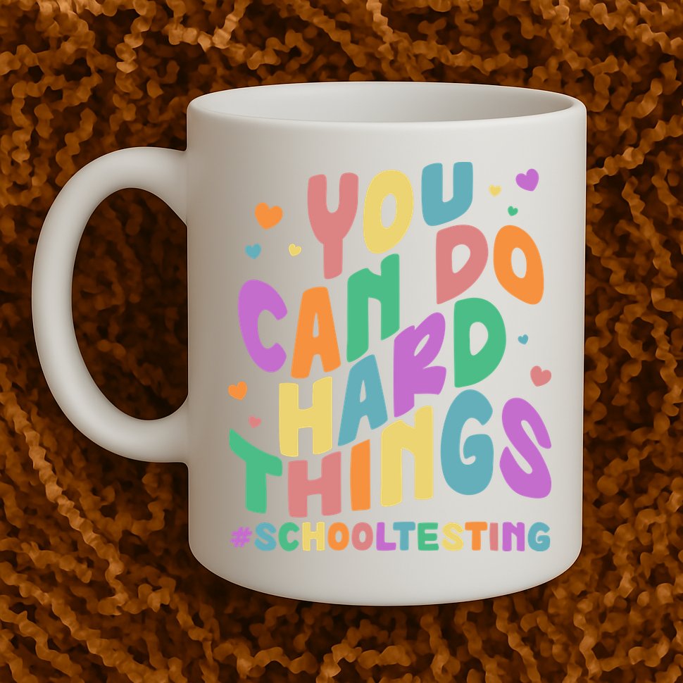 Cute You Can Do Hard Things #School Testing Mug