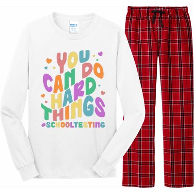 Cute You Can Do Hard Things #School Testing Long Sleeve Pajama Set